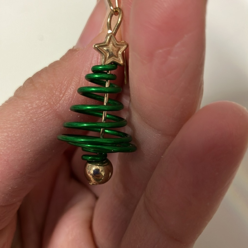 Christmas Tree Earrings - Picture 3 of 4